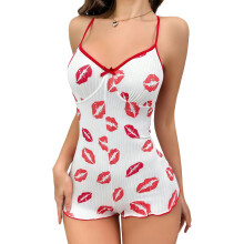 Femme col en V sans manches une pièce short barboteuse-Blanc XL