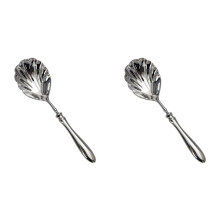 2X Stainless Steel Tableware Shell Spoons with High-End Gourd-Handled for Household Hotel Serving Cafeteria Shares Spoon