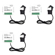 3X Tuya Life WiFi Meter 80A with Current Transformer Clamp KWh Power Monitor 110V 230V