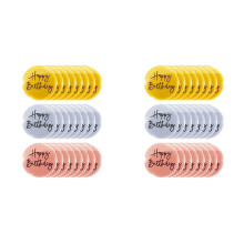 48Pcs Décorations de Gâteau en Acrylique Joyeux Anniversaire Miroir Gâteau Disque Ronde Gravée Cupcake Topper pour Bricolage Décoration de