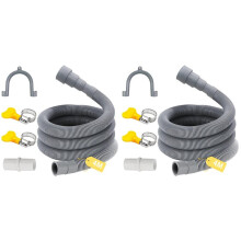 2X Universal Washing Machine Drain Hose Extension Kit with Bracket, Connector and Clamps,Ideal for Kitchen Use