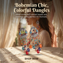 (Dark Mix) Ethnic Bohemian Alloy Earrings - Women\'s Lightweight Gift