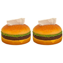 2X Hamburger Tissue Box American Retro Living Room Tissue Box Home Fun Decoration Ornaments Napkin Holder