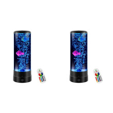 2X LED Aquarium Bubble Fish Tank Lamp, Birthday Gifts for Adults Kids Teens, Relaxing 16 Color Remote Fake Fish
