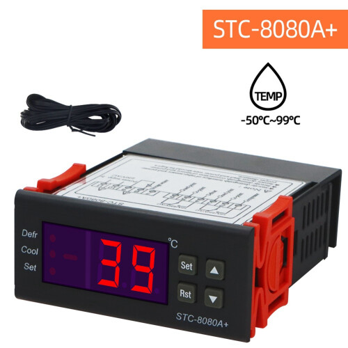 STC-8080A+Digital Temperature Controller 220V Regulator Cold Storage Freezer Sensor Hygrometer 40% 1