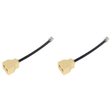 2pcs 50CM RJ12 6P6C Coupler 2 Way RJ11 Telephone Cable Splitter Adapter Suitable for Telephone