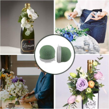 24 Peças Suporte de Espuma Floral Redondo com Arame Floral Blocos de Espuma Floral para Decoração de Mesa, Garrafa de Vinho e Chapéu