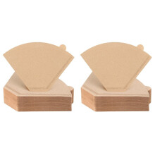 200-Pack Premium Ongebleekte Koffiefilters met 4 Kegels voor 8-12 Kopjes Filter- en Schenkkoffiezetapparaten
