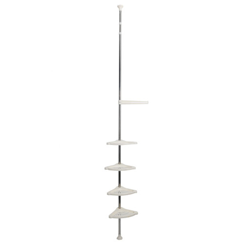 4 Tier Adjustable Telescopic Bathroom Corner Shower Shelf Rack Caddy Organiser 2