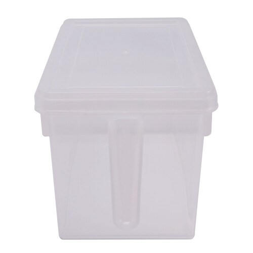 6x Kitchen Storage Box W/ Lid Slide Handle Fridge Cupboard Organiser Basket Case 1
