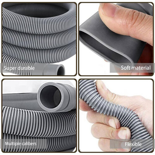 2X Universal Washing Machine Drain Hose Extension Kit with Bracket, Connector and Clamps,Ideal for Kitchen Use 2