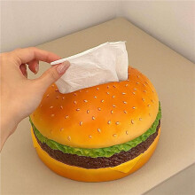 2X Boîte à Mouchoirs en Forme de Hamburger, Style Rétro Américain, Décoration Amusante pour la Maison, Porte-Serviettes