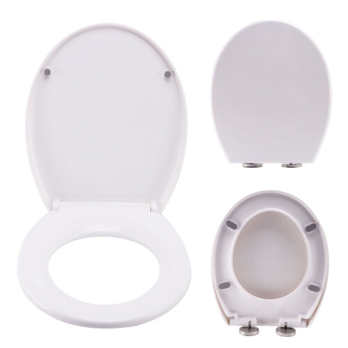 O Shaped Design WC Toilet  Soft Close Top Fix Quick Release Hinge Bathroom Easy Clean White 1