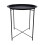 Folding Side Coffee Table Round Metal Tray Top Portable Coffee Night Stand,Black 2