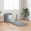 VidaXL vidaXL Folding Sofa Bed Light Grey 74 x 77 x 81 cm Fabric 1