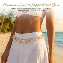 Beach Shell Waist Chain with Starfish Fringe
