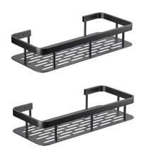 2Pcs Bathroom Shelves No-Drill Wall Mount Corner Shelf Shower Storage Rack Holder Toilet Makeup Organizer for Shampoo