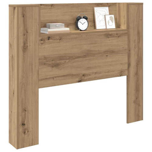 VidaXL vidaXL Storage Headboard with LED Artisan Oak Engineered Wood 1