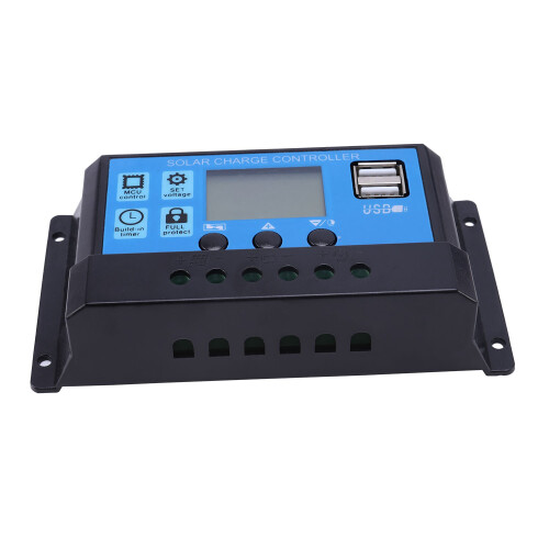 30A 12V-24V Solar Ladegerät PWM Controller Panel Regler Daul USB Digital LCD 2