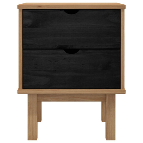 VidaXL vidaXL Bedside Table OTTA Black 45 x 39 x 57 cm Solid Pine Wood 2