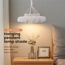 Macrame Lamp Shade Boho Hanging Pendant Light Cover Modern Office Bedroom Living Room Nursery Bohemian Home Decor