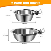 Dog Bowls, Dog Bowl for Crate, 4 Pack Pet Food Water Bowl Dog Bowls for Cage Hanging Non-Spill Feeder Bowls