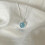 Silver Plated Oval Aqua Blue Necklace & Adjustable Ring 4
