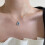 Silver Plated Oval Aqua Blue Necklace & Adjustable Ring 5