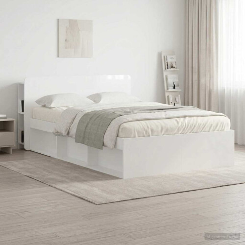 VidaXL vidaXL Headboard Cabinet with Storage White Engineered Wood