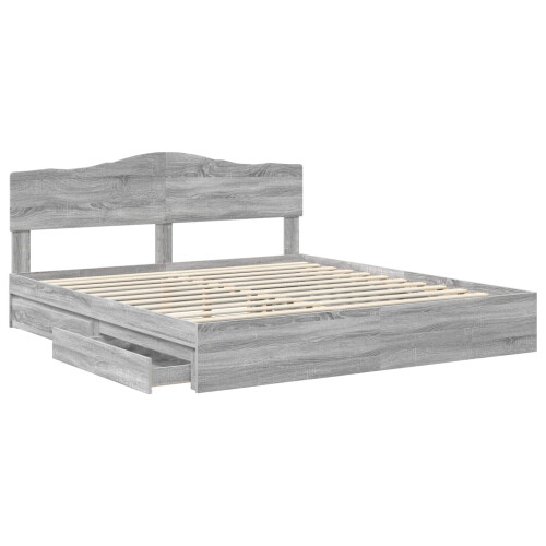 VidaXL vidaXL Storage Bed Grey Sonoma 180 x 200 cm Engineered Wood 2