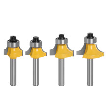 4er-Set Abrundfräser – 6 mm/6,35 mm Schaft Holzfräswerkzeug mit Wolframkarbid