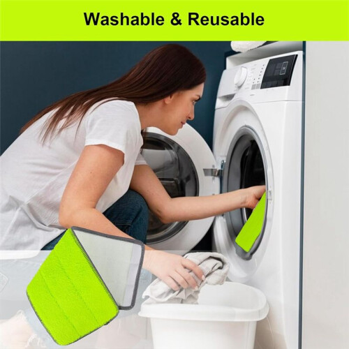 Replacement Microfiber Mop Pads for Libman Rinse 'N Wring Mop and Bucket System, Washable Reusable -6 Pack 1