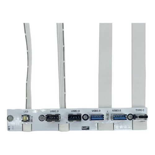 USB 3.0 Front Panel IO Panel 2-Port USB3.0+2-Port USB2.0+1-Port TYPE-C 20G+LED  for Desktop Computer Chassis White 2