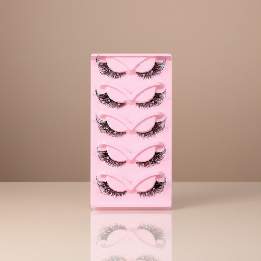 Hue-Grain (001) 5 Pairs Natural Look False Eyelashes