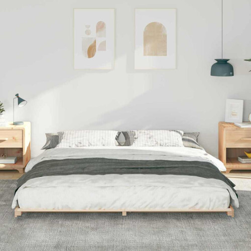 VidaXL vidaXL Bed Frame Brown 200 x 210 cm Solid Pine Wood 2