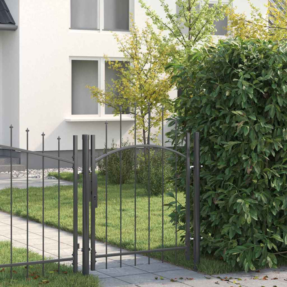 Vidaxl Garden Gate With Lock Woerden Grey 125 X 100 Cm Steel