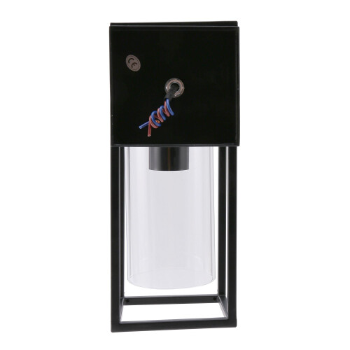 LED Rectangular Outdoor Wall Light Clear Metal Lantern Garden Wall Lamp(Include Bulb)Warm Light 1