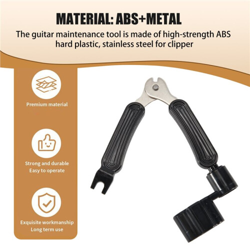 Guitar String Winder Cutter and Bridge Pin Puller 3 in 1 Guitar Tool for Repairing Restringing 2