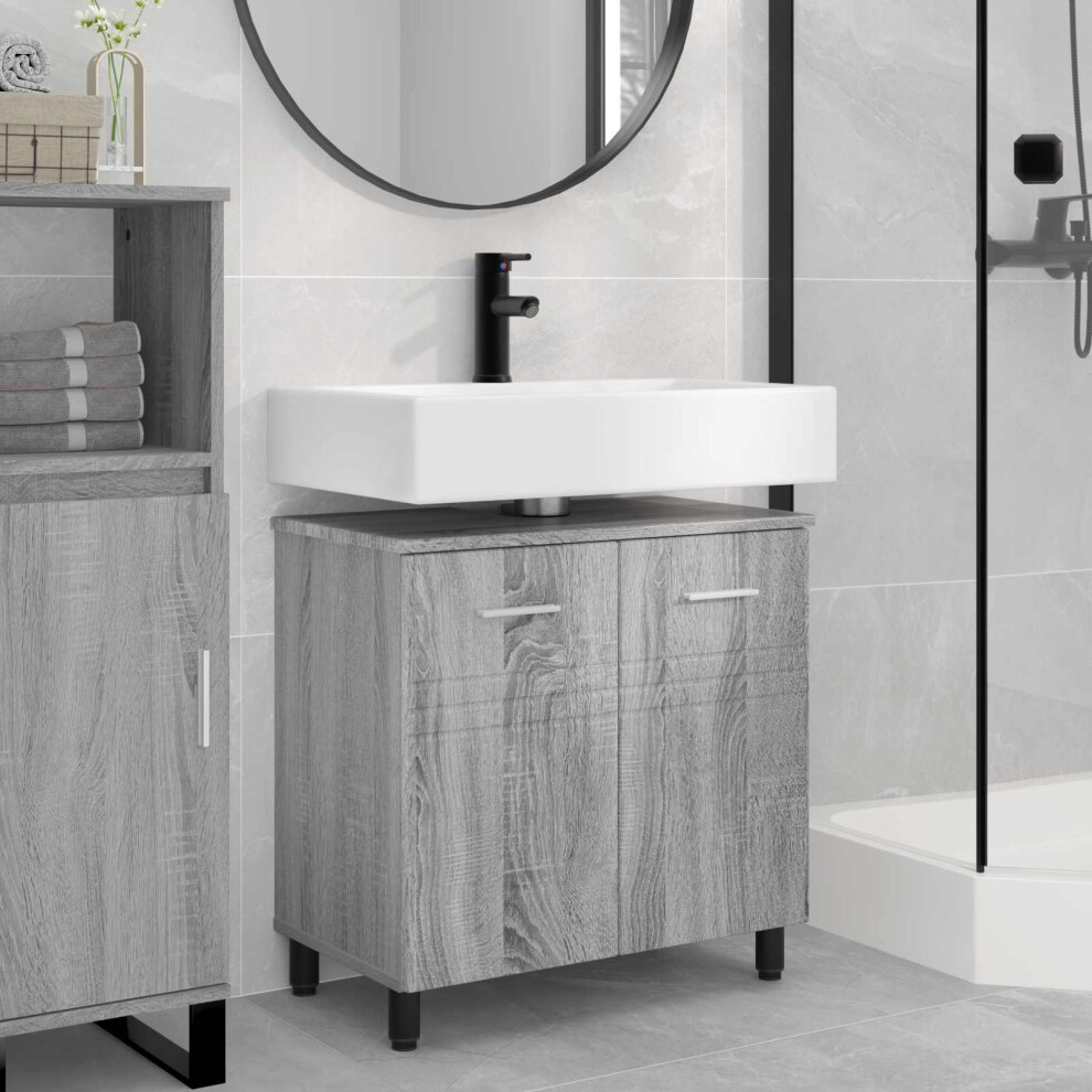 Vidaxl Bathroom Vanity Unit Grey Sonoma 60 X 35 X 60 Cm