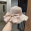 (Pink) Elegant Lace Bowknot Straw Hat for Summer Beach 2