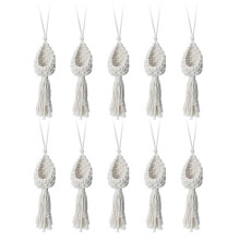 10 Pezzi Boho Macrame Air Plant Hanger Tillandsia Cesto Appeso Porta Corda Fiore Decorazioni per La Casa (13 Cm)