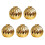 5X Ceramic Small Vase Small Flower Embossed Fish Lip Pattern Crafts Home Decorations (Gold) 1