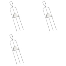 3X 3 Way Skewers,Metal Skewers for Grilling, 3-Prong Barbecue Skewer,Metal Grill Skewer with Push Bar Slider
