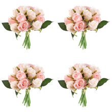48 Stuecke / Charge Kuenstliche Rose Blumen Hochzeit Bouquet Thai Royal Rose Seidenblumen Dekoration Hochzeit Party Decor (Champagner)