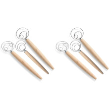 Danish Dough Whisk Bread Mixer,6 Pcs Stainless Steel Dutch Whisk for Cake Dessert Bread Pizza Pastry Kitchen Baking Tool