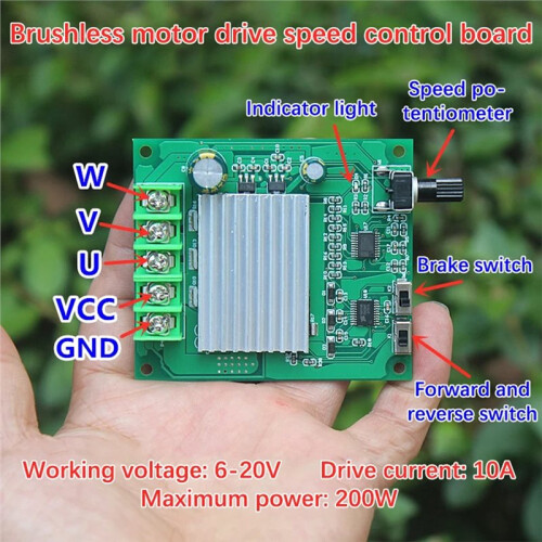 200W  Brushless Motor Driver Control Board  6-24V Motor Controller Protection Module for Hard Drive Motor 1