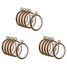 15Pcs Embroidery Hoops Imitated Wood Embroidery Circle Round Display Frame Circle for Art Sewing and Hanging
