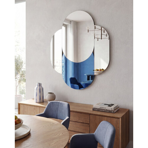 Beliani Wall Mirror CHAILLON 60 cm 80 cm Blue 1