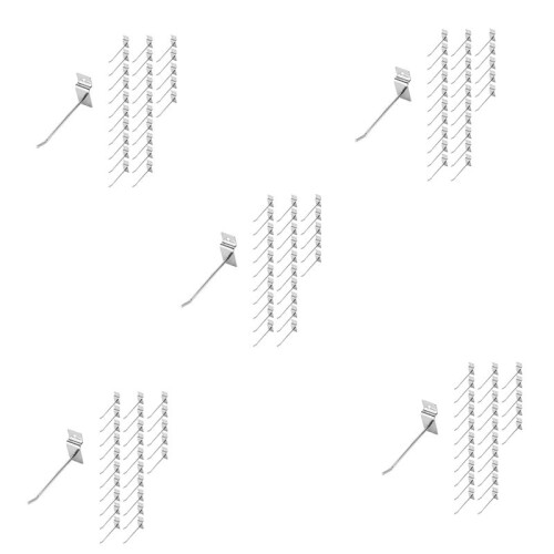 125 x Slatwall Single Hook Pin Shop Display Fitting Prong Hanger 100mm