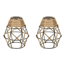 2X Industriell Taklampskärm, Liten Vintage Boho Hängande Lampskärm, för E27 Ljuskrona Vägglampa Takhängande